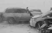 There was a serious accident involving 17 cars due to heavy snow