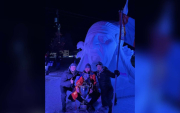 Mongolian sculptors won the World Snow Sculpting Championship