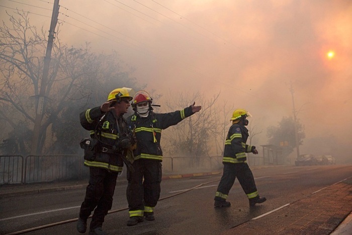 Фото: Ariel Schalit / AP  Хайфа хотын гал сөнөөгчид.
