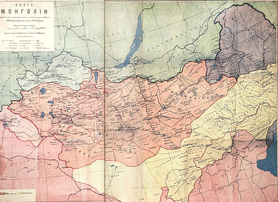Богд хаант Монгол улсын газрын зураг. Коростовец, Котвич нар 1914 он.