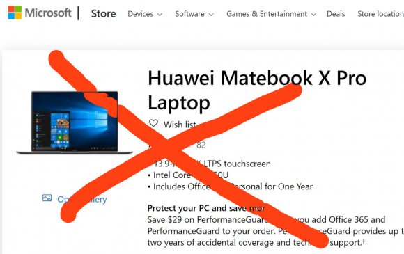 “Microsoft”-ийн онлайн дэлгүүр “Huawei”-ийн бүтээгдэхүүнүүдийг хасав