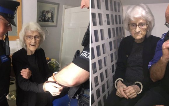 93 настай эмэгтэй цагдаад баривчлагдаж үзэх хүслээ биелүүлжээ