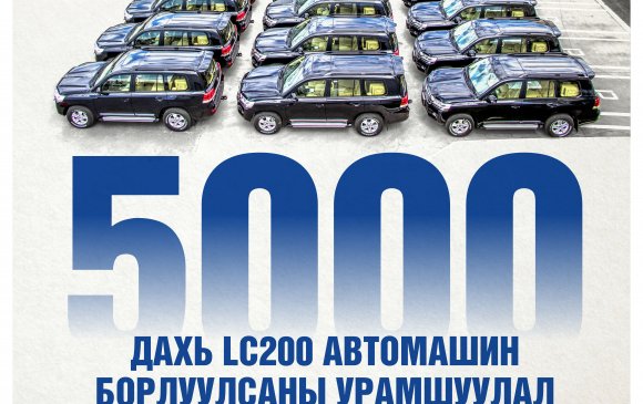 Таван Богд компани нь 5,000 ширхэг Land Cruiser 200 борлууллаа