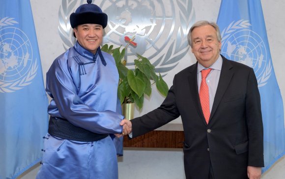 Монгол Улсаас НҮБ-ын дэргэд суух Байнгын төлөөлөгч В.Энхболд итгэмжлэх захидлаа гардууллаа