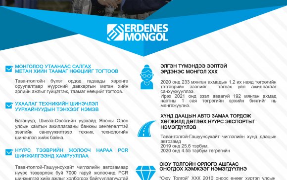 "Эрдэнэс Монгол" нэгдлийн 2020 онд хийж бүтээсэн ажлаас