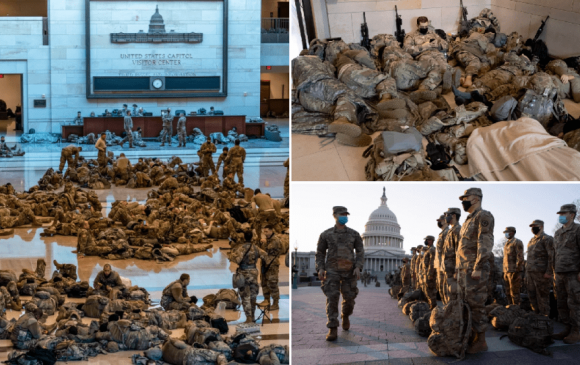 Конгрессийн ордныг Үндэсний Гвардын цэргүүд манаж хонов
