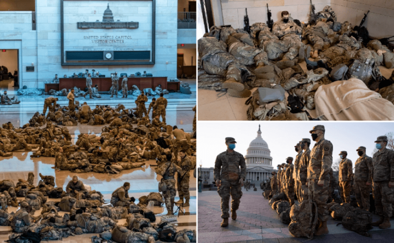 Конгрессийн ордныг Үндэсний Гвардын цэргүүд манаж хонов