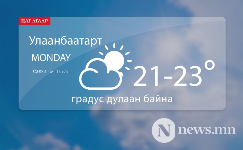 Улаанбаатарт 21-23 градус дулаан байна