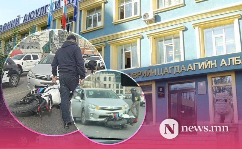 Автомашин, мотоциклтой мөргөлдсөн осол гарчээ