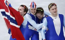 Норвегийн тэшүүрчин залуус анх удаагаа олимпийн аварга боллоо